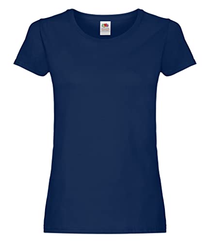 Fruit of the Loom Damen Poloshirt blau marineblau Medium von Fruit of the Loom