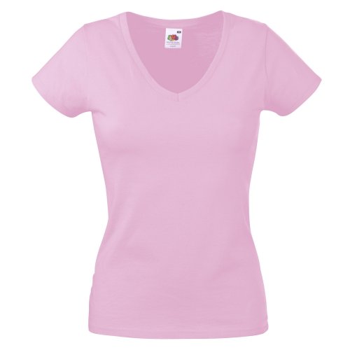 Fruit of the Loom Damen T-Shirt Valueweight V-Neck T Lady-Fit 61-398-0 Light Pink S von Fruit of the Loom