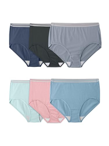 Fruit of the Loom Damen Unterhose in Übergröße, Passend für Ihre Kurven Unterwäsche, Slip – Baumwolle – Farben können variieren, 11 Plus (6er Pack) von Fruit of the Loom