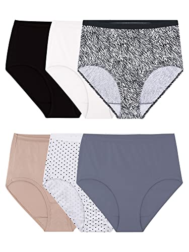 Fruit of the Loom Damen Unterwäsche Baumwolle Slip Panty Multipack - Mehrfarbig - Large von Fruit of the Loom