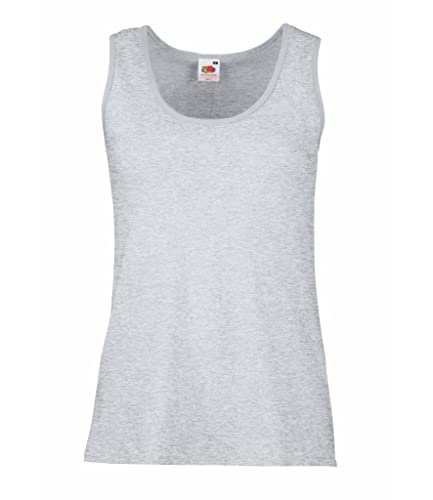 Fruit of the Loom Damen Valueweight Vest Lady-Fit Sport Tank Top, Grau (Heather Grey 123), Large (Herstellergröße: 14) von Fruit of the Loom