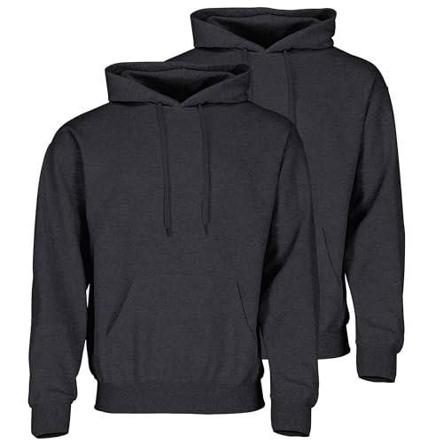 Fruit of the Loom Doppelpack Classic Kapuzen-Sweat Herren Hoodie 2er Pack + GRATIS MyShirt Stoffbeutel, Farbe:dunkelgrau meliert, Größe:XL Fruit of the Loom Doppelpack Classic Kapuzen-Sweat Herren Hoodie 2er Pack + GRATIS MyShirt Stoffbeutel, Farbe:dunkelgrau meliert, Größe:XL von Fruit of the Loom