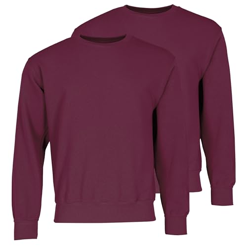 Fruit of the Loom Doppelpack Classic Set-In Sweat + GRATIS MyShirt Stoffbeutel, Farbe:Burgund, Größe:L Fruit of the Loom Doppelpack Classic Set-In Sweat + GRATIS MyShirt Stoffbeutel, Farbe:Burgund, Größe:L von Fruit of the Loom