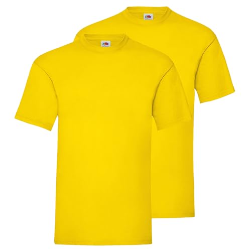 Fruit of the Loom Doppelpack Herren T-Shirt 2er Pack + GRATIS MyShirt Stoffbeutel, Farbe:gelb, Größe:L Fruit of the Loom Doppelpack Herren T-Shirt 2er Pack + GRATIS MyShirt Stoffbeutel, Farbe:gelb, Größe:L von Fruit of the Loom