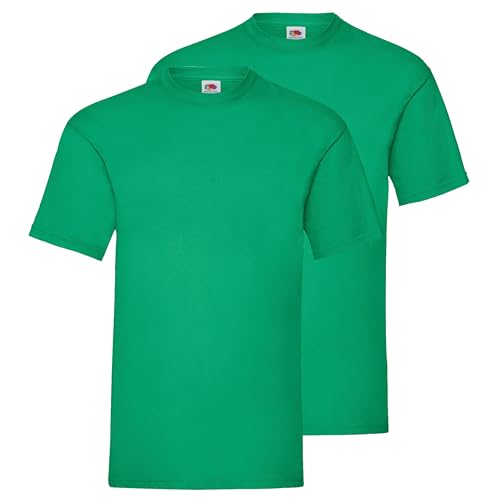 Fruit of the Loom Doppelpack Herren T-Shirt 2er Pack + GRATIS MyShirt Stoffbeutel, Farbe:maigrün, Größe:XL von Fruit of the Loom