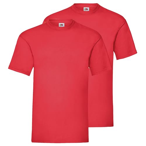 Fruit of the Loom Doppelpack Herren T-Shirt 2er Pack + GRATIS MyShirt Stoffbeutel, Farbe:rot, Größe:M Fruit of the Loom Doppelpack Herren T-Shirt 2er Pack + GRATIS MyShirt Stoffbeutel, Farbe:rot, Größe:M von Fruit of the Loom