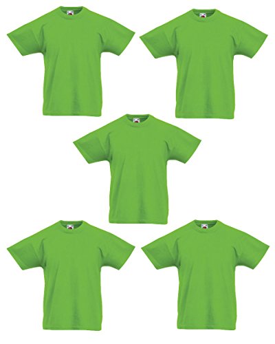 Fruit of the Loom 5er Pack Kids Original T-Shirt, Farbe:Lime, Größe:152 von Fruit of the Loom
