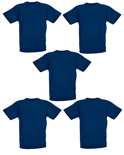 Fruit of the Loom 5er Pack Kids Original T-Shirt, Farbe:Navy, Größe:152 von Fruit of the Loom