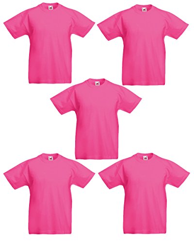 Fruit of the Loom Jungen-T-Shirt, 5 Stück, rose, 7 Jahre von Fruit of the Loom