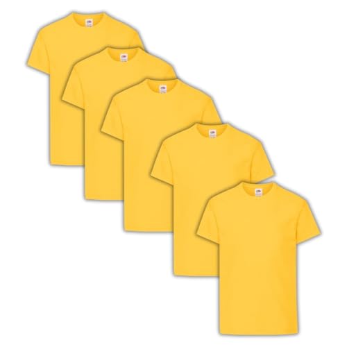 Fruit of the Loom Jungen T-Shirt (5er Pack), Sonnenblume, 7-8 Jahre von Fruit of the Loom