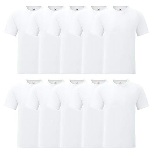 Fruit of the Loom Heavy T 10er Pack, Farbe:weiß, Größe:3XL von Fruit of the Loom