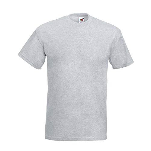 Fruit of the Loom - Heavy T-Shirt 'Super Premium T' 3XL,heather grey 3XL,Heather Grey von Fruit of the Loom