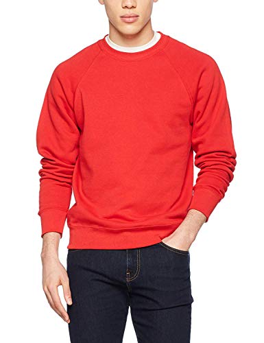 Fruit of the Loom Herren, Sweatshirt, Raglan Sweatshirt XL,Red von Fruit of the Loom