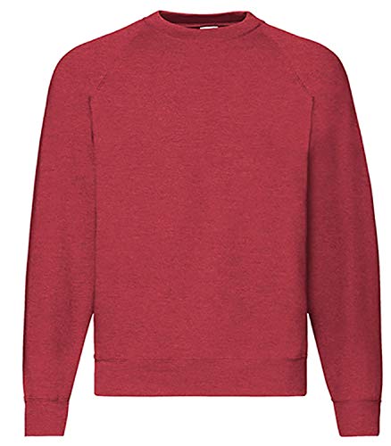 Fruit of the Loom Herren, Sweatshirt, Raglan Sweatshirt XXL, Vintage Red von Fruit of the Loom