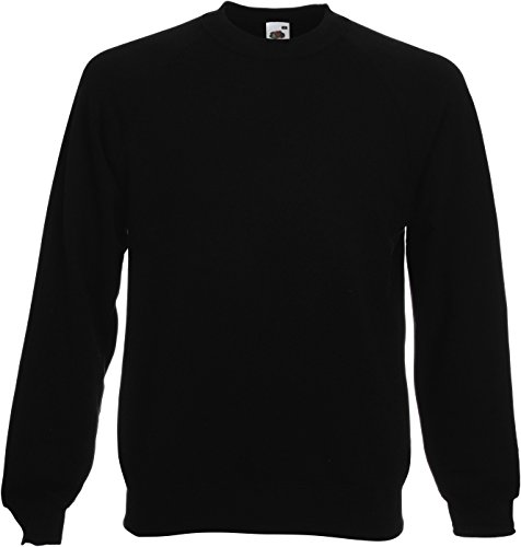 Fruit of The Loom Herren, Sweatshirt, Raglan Sweatshirt XXL,Schwarz - Schwarz von Fruit of the Loom