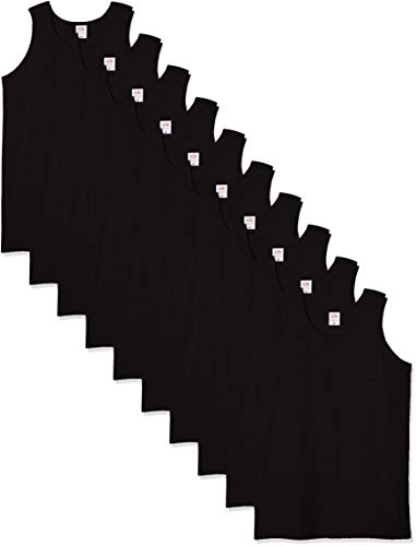 Fruit of the Loom Herren 10 Pack Weste, Schwarz (Schwarz 36), M (10er Pack) von Fruit of the Loom