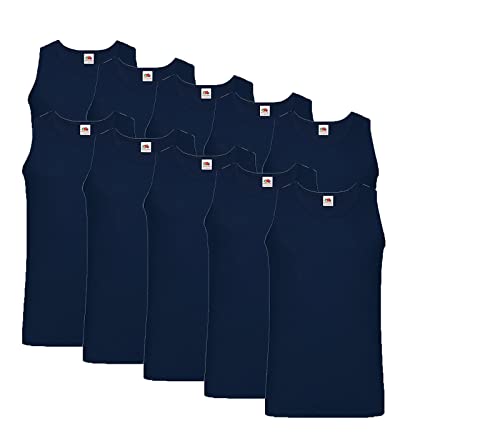 Fruit of the Loom Herren 10 Pack Weste, 10x Deep Navy + 1HL-Kauf Notizblock, 3XL (10er Pack) von Fruit of the Loom