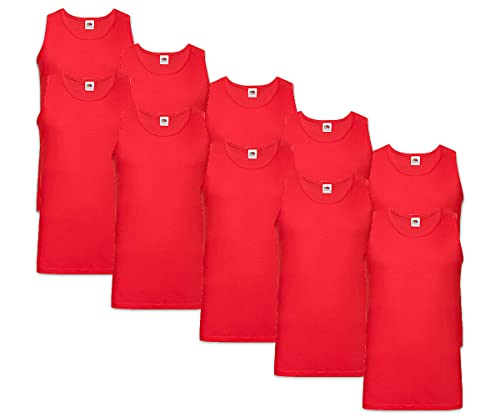 Fruit of the Loom Herren 10 Pack Weste, Rot, M (10er Pack) von Fruit of the Loom
