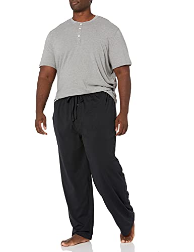 Fruit of the Loom Herren 2-Piece Jersey Knit Pajama Set Pyjamaset, Grau Heather/Schwarz, Large von Fruit of the Loom