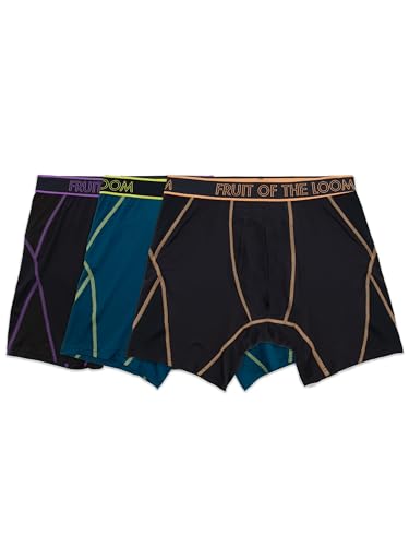 Fruit of the Loom Herren 360 Stretch Boxershorts (schnell trocknend und feuchtigkeitsableitend), Normales Bein Max Flex Zonen 3er-Pack, Farben k nnen variieren, Medium von Fruit of the Loom