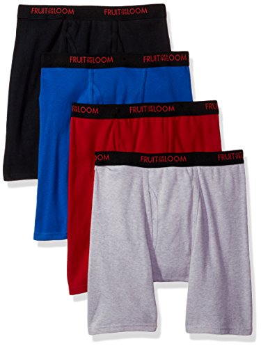Fruit of the Loom Herren 4-Pack Premium Dri-Stretch Boxer Brief Retroshorts, Sortiert, Medium (4er Pack) von Fruit of the Loom