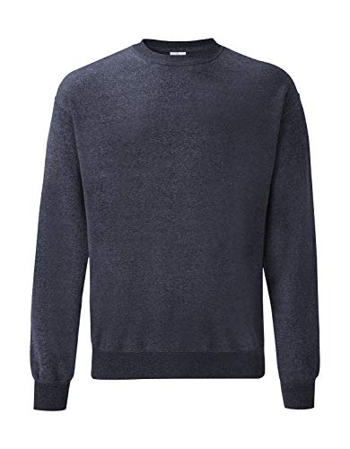 Fruit of the Loom Herren 62-202-0 Set-IN Sweatshirts 1er/2er, Vintage Heather Navy + 1 HLKauf-Notizblock, XL von Fruit of the Loom