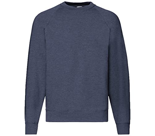 Fruit of the Loom Herren 62-216-0 Raglan Sweatshirt M Vintage Heather Navy + 1 HL Kauf Notizblock von Fruit of the Loom