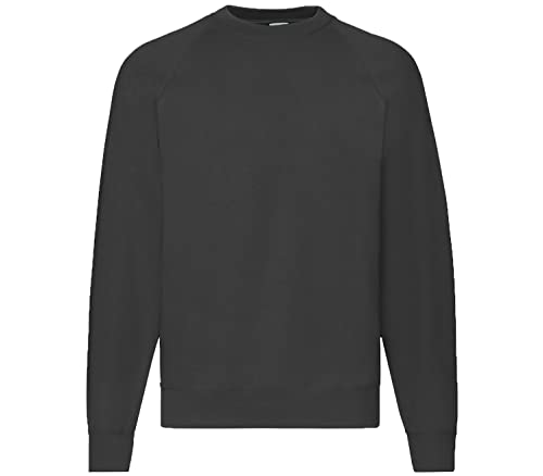 Fruit of the Loom Herren 62-216-0 Raglan-Sweatshirt. M L XL XXL 3XL 4XL auch FarbsetsXL, Black + 1 HL-Kauf Notizblock von Fruit of the Loom