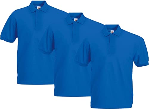 Fruit of the Loom Herren 63-402-0 Polohemd, Royal, 3XL (3er Pack) von Fruit of the Loom