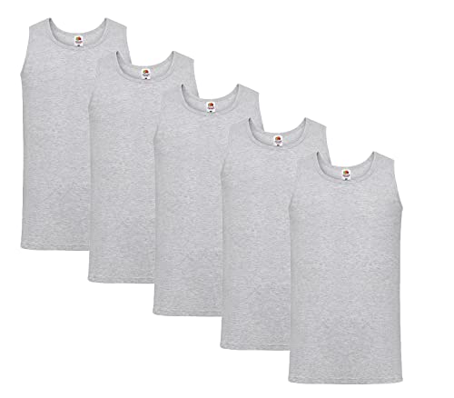 Fruit of the Loom Herren Athletic Unterhemd (5erPack), 5X Grau + 1 HL Kauf Notizblock XXL von Fruit of the Loom