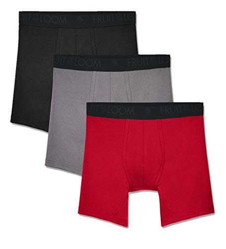 Fruit of the Loom Herren Atmungsaktive Unterwäsche Retroshorts, Mikro-Mesh – Farben können variieren, L (3er Pack) von Fruit of the Loom