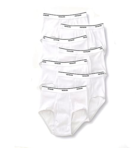 Fruit of the Loom Herren Basic White Brief Multipack Unterwäsche, Weiss/opulenter Garten, Large (7er Pack) von Fruit of the Loom