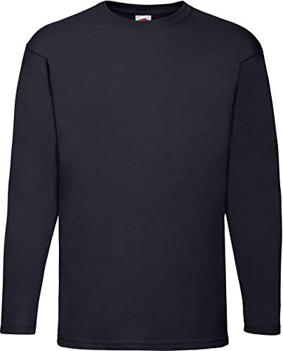 Fruit of the Loom Herren Basic Shirt, Langarm blau X-Large von Fruit of the Loom