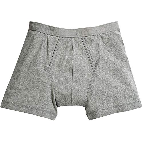 Fruit of the Loom Herren Classic Boxer 2 Pack Boxershorts, Blickdicht, Grau (L2 Light Grey Marl), 4 (S) (2er Pack) von Fruit of the Loom