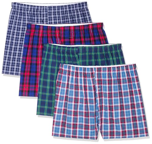 Fruit of the Loom Herren Boxershorts, gewebt, 4 Stück - Mehrfarbig - Medium von Fruit of the Loom