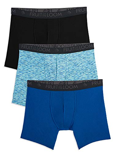 Fruit of the Loom Herren Atmungsaktive Unterwäsche, Regular Leg – Micro Mesh – 3er-Pack – Prints, Large von Fruit of the Loom