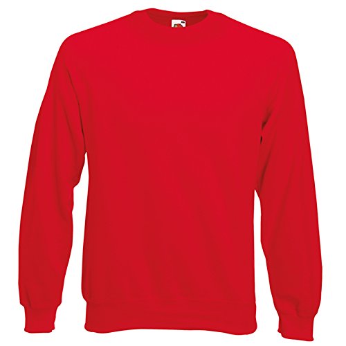 Fruit of the Loom Herren Classic 80/20 Raglan-Sweatshirt, Single Jersey, Raglanärmel, Größe L – 104 cm, Rot von Fruit of the Loom