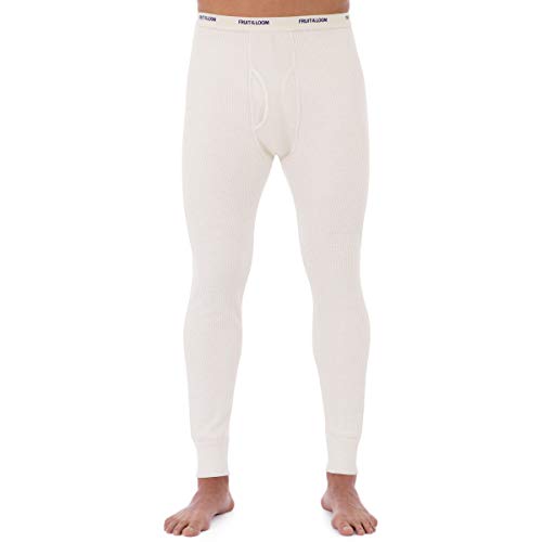 Fruit of the Loom Herren Classic Midweight Waffle Thermo-Unterhose (1 & 2 Packungen) - Beige - XX-Large von Fruit of the Loom