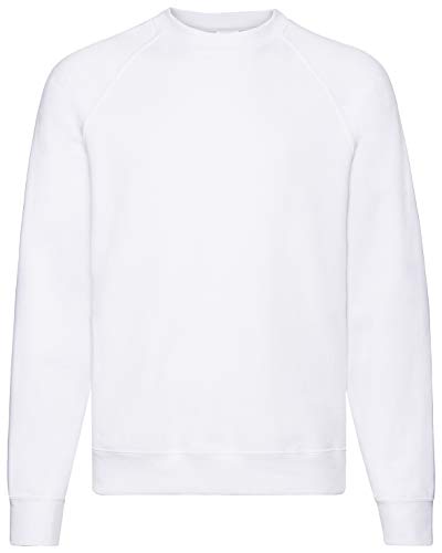 Fruit of the Loom Herren Klassischer Raglan-Sweatshirt Pullover, weiß, X-Large von Fruit of the Loom