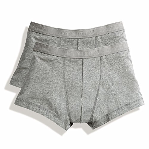 Fruit of the Loom Herren Classic Shorty Boxershorts Hellgrau meliert XXL (2er Pack) von Fruit of the Loom