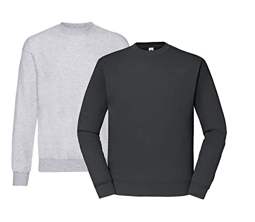 Fruit of the Loom Herren Classic Sweat -1x Grau, 1x Graphit & 1x HLKauf Block - Größe: XXL von Fruit of the Loom