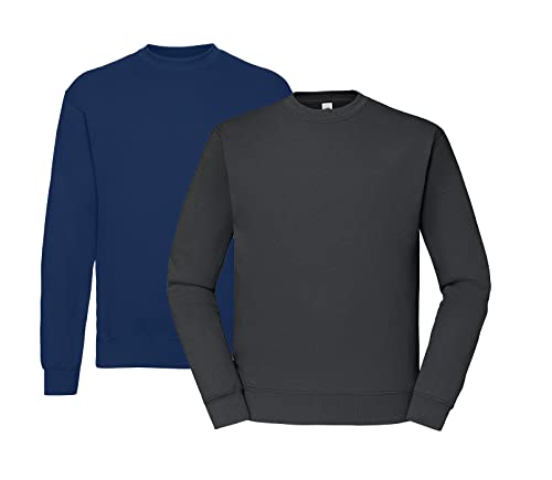 Fruit of the Loom Herren Classic Sweat - 1x Navy, 1x Graphit & 1x HLKauf Block - Größe: XXL von Fruit of the Loom