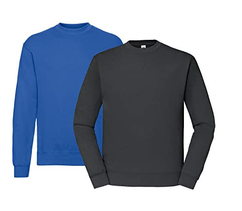 Fruit of the Loom Herren Classic Sweat -1x Royal, 1x Graphit & 1x HLKauf Block - Größe: M von Fruit of the Loom