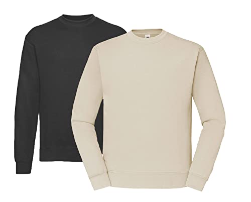 Fruit of the Loom Herren Classic Sweat -1x Schwarz, 1x Natural & 1x HLKauf Block - Größe: M von Fruit of the Loom