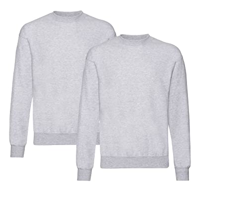 Fruit of the Loom Herren Classic Sweat -2X Grau & 2X HLKauf Block - Größe: XL von Fruit of the Loom