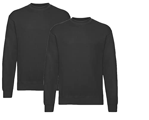 Fruit of the Loom Herren Classic Sweat -2X Schwarz & 1x HLKauf Block - Größe: 5XL von Fruit of the Loom