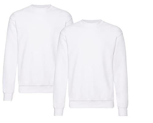 Fruit of the Loom Herren Classic Sweat -2X Weiss & 2X HLKauf Block - Größe: XL von Fruit of the Loom