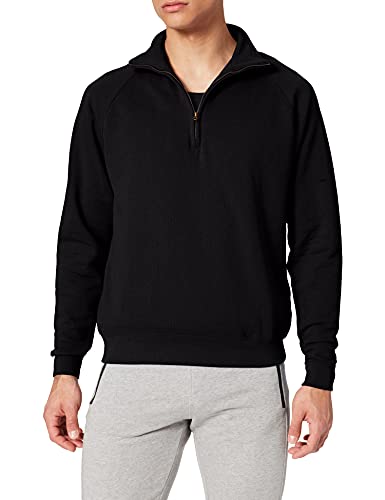 Fruit of the Loom Herren Klassischer Reißverschluss am Hals Sweatshirt, Schwarz, L Fruit of the Loom Herren Klassischer Reißverschluss am Hals Sweatshirt, Schwarz, L von Fruit of the Loom