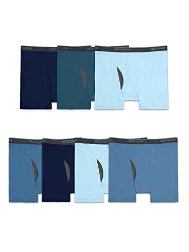 Fruit of the Loom Herren Coolzone Boxershorts, feuchtigkeitsableitend und atmungsaktiv, Multipacks Retroshorts, Big Man – 7er-Pack – Sortiert blau, XXXL von Fruit of the Loom