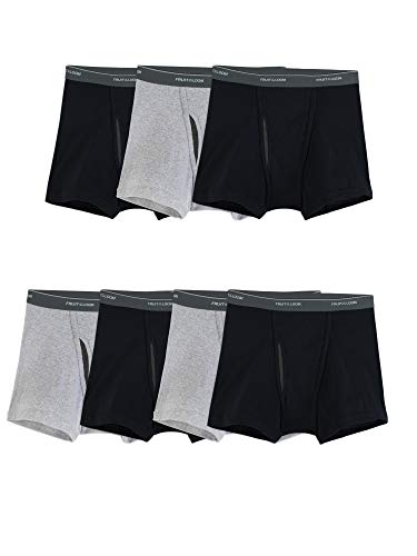 Fruit of the Loom Herren Coolzone Boxershorts, Feuchtigkeitsableitend und Atmungsaktiv, Multipacks Retroshorts, Kurzes Bein, 7er-Pack, Schwarz/Grau, Large von Fruit of the Loom